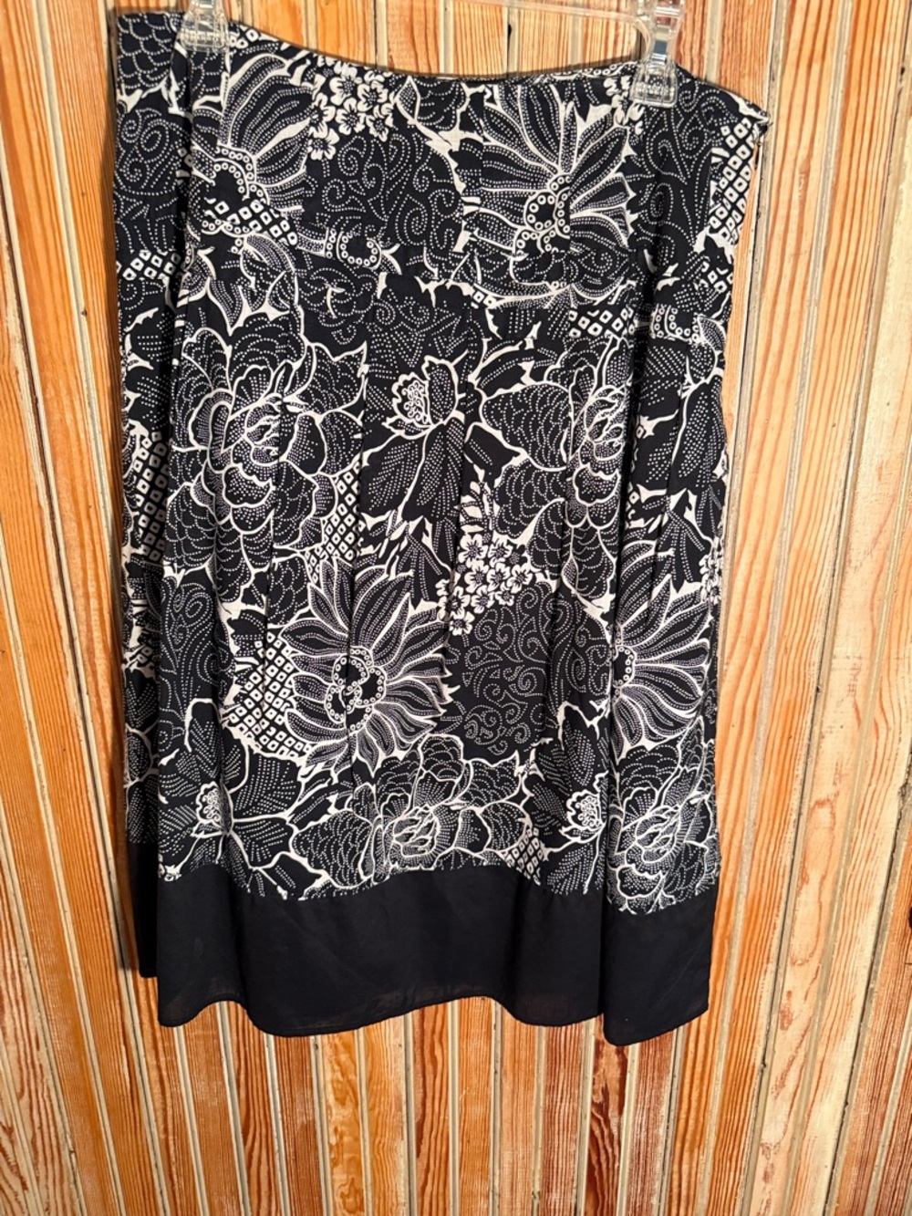 Black & White Floral A-Line Skirt